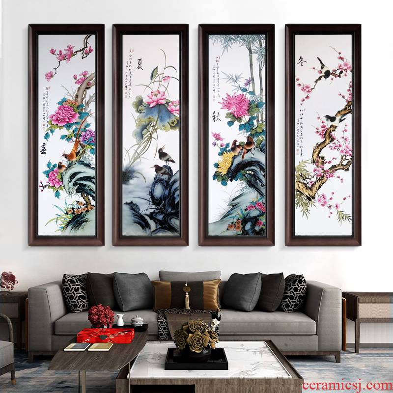 Jingdezhen porcelain plate painting ceramic painting landscape of new Chinese style dining - room sitting room adornment corridor sofa setting wall hang a picture