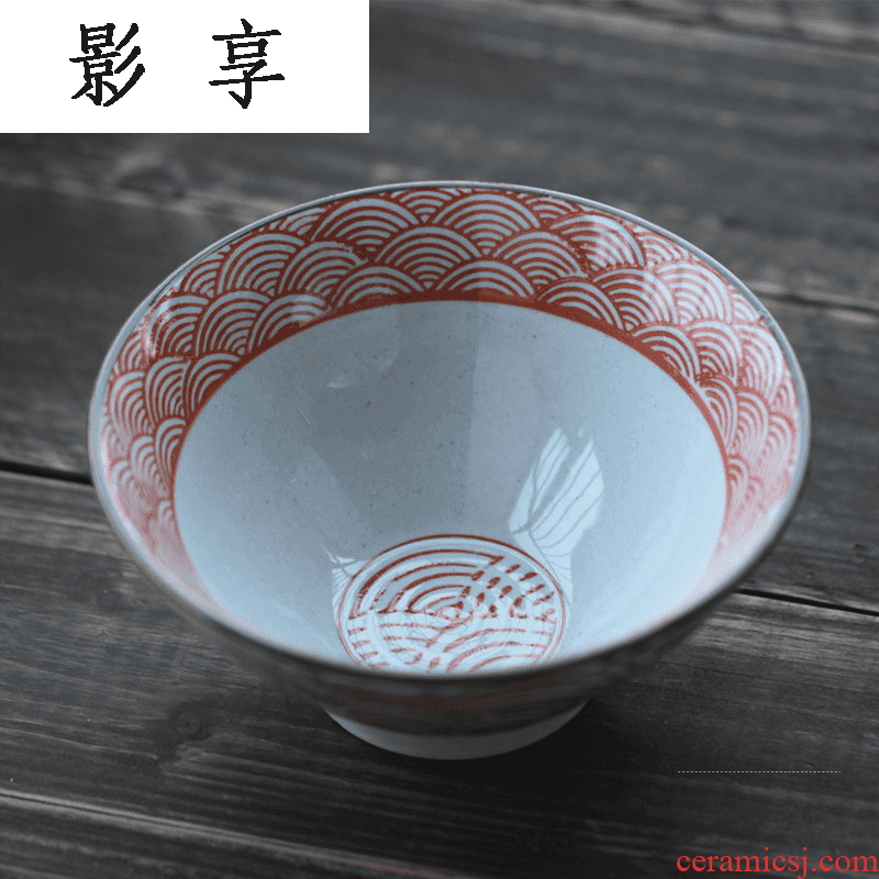 Shadow enjoy Japanese under glaze color porcelain tableware hat to bowl of coarse pottery bowl rainbow such as bowl chopsticks box creative suit HFS