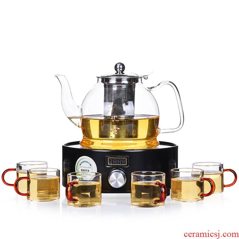 Shadow enjoy a complete set of household electric TaoLu boiled tea stove refractory glass teapot steam boiling tea, mercifully tea kettle