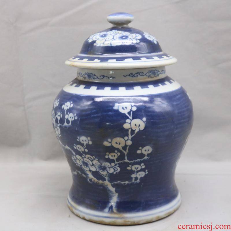 General in the the qing dynasty, jingdezhen porcelain hand - made of ice MeiWen tank antiques collectables - autograph garage antique collection furnishing articles