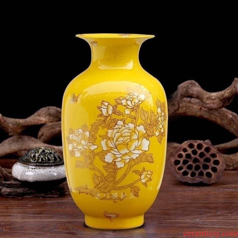 Jingdezhen dried flowers flower arrangement floret bottle of modern Chinese style household ceramics office furnishing articles table decorations arts and crafts