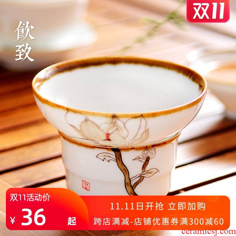 Ultimately responds to ceramic slip through kombucha tea good filter mesh filter tea tea tea taking creative Japanese tea service manual