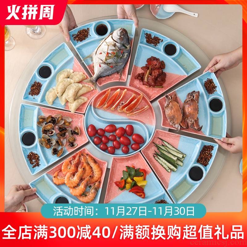 Creative new seafood hot pot dishes suit household ceramics reunion dinner party web celebrity platter tableware
