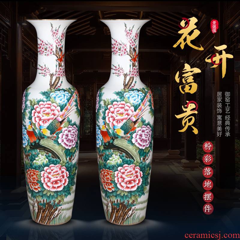 Jingdezhen ceramics new Chinese style household adornment TV ark, furnishing articles, hand - made blooming flowers large vase