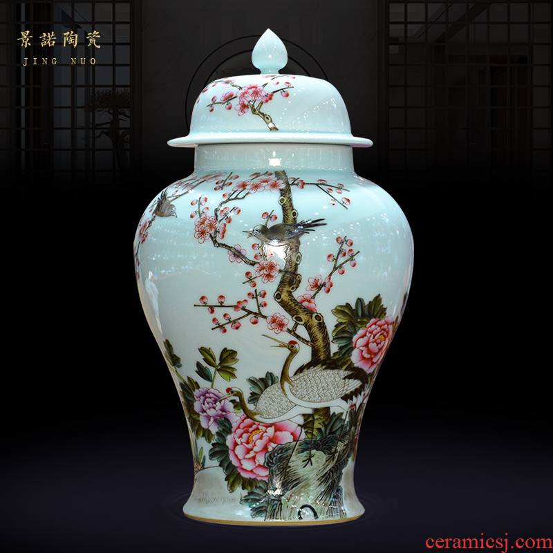 Jingdezhen ceramics archaize the qing qianlong colored enamel painting of flowers and general pot vase Chinese crafts are sitting room
