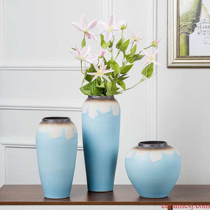 Contracted and I ceramic vases, dry flower is placed small pure and fresh living room table household hydroponic flower flower arranging flowers
