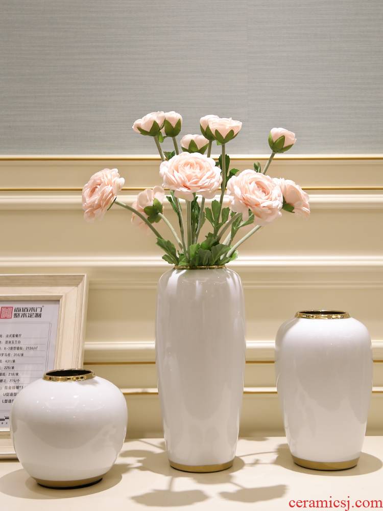 I and contracted vases, flower arrangement sitting room light dry flower is placed European - style key-2 luxury TV ark, ceramic decoration home decoration