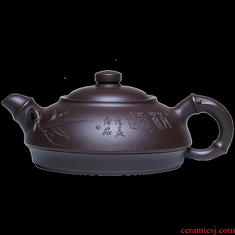 Shadow enjoy ceramic tea pot - it yixing Thomas chan masters green bamboo pot of ore old tea ZY purple clay by hand