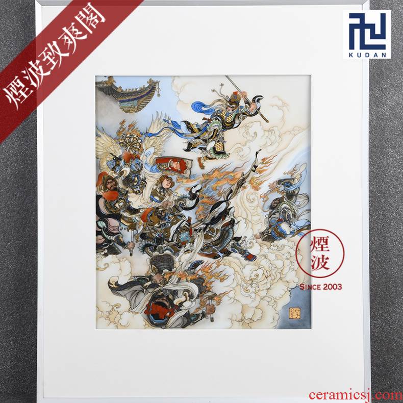 Those painters jingdezhen nine calcinations hand Liu Jiyou "heaven" famille rose porcelain plate painting