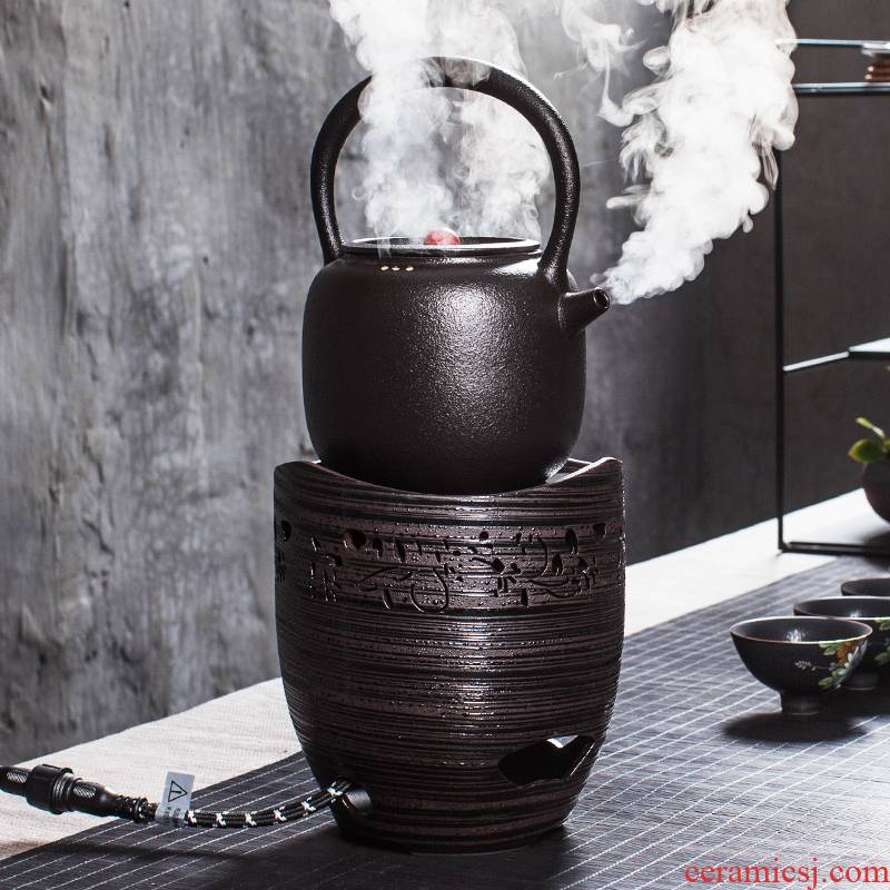 Qiao mu, black pottery teapot kung fu tea boiled tea exchanger with the ceramics smart TaoLu kettle electric kettle suits for