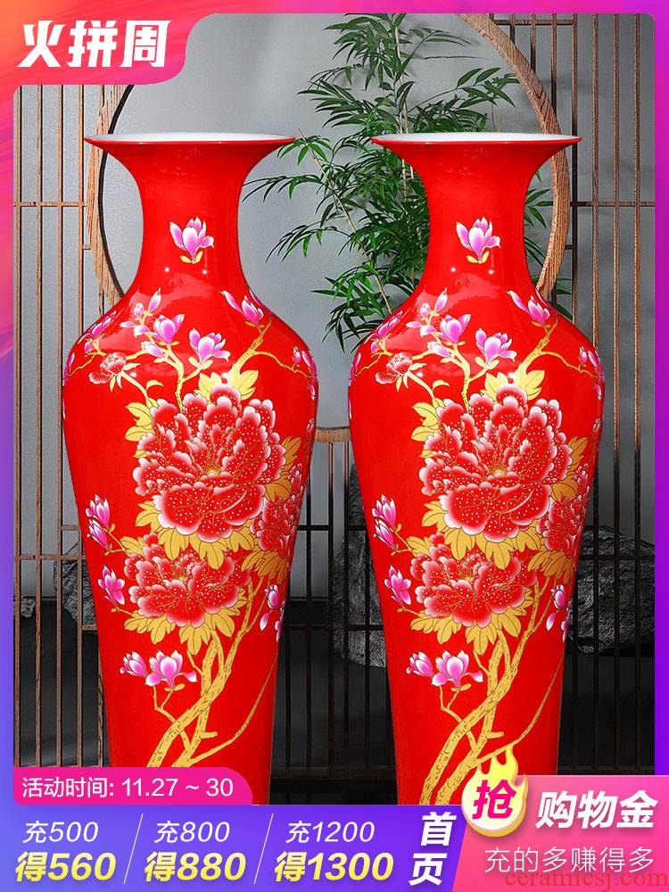 Jingdezhen ceramics demand landing a large vase of new Chinese style hotel sitting room porch housewarming gift furnishing articles