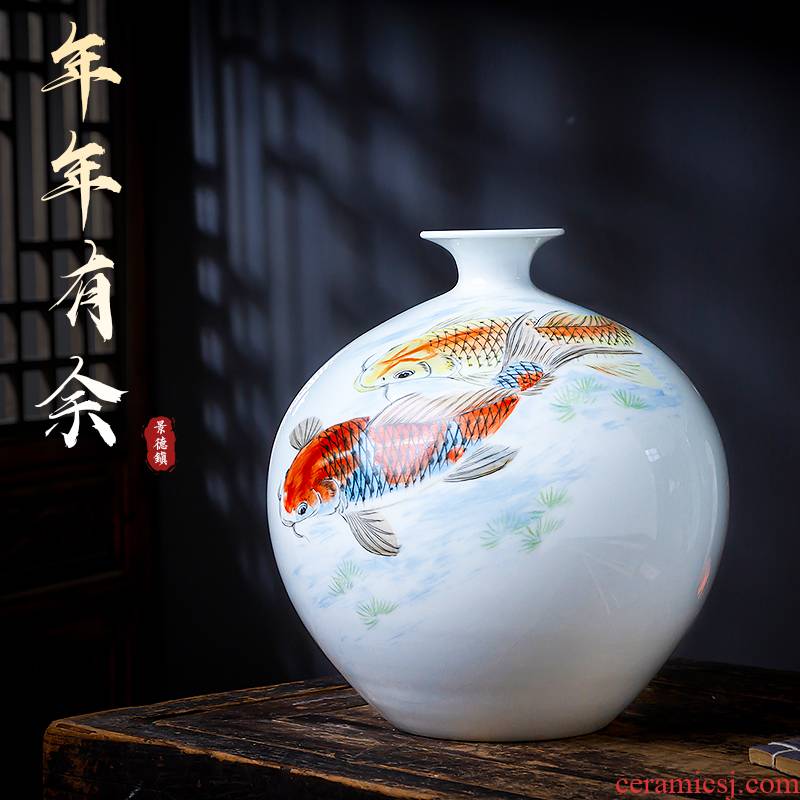 Jingdezhen ceramics famous hand - made vases furnishing articles of Chinese style living room rich ancient frame decorative arts and crafts for more than year after year