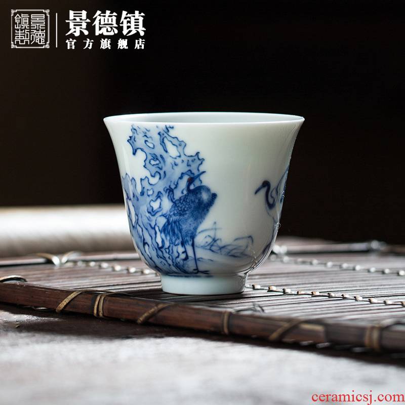 Jingdezhen flagship store rui crane master cup single CPU maintain all hand sample tea cup tea cups tea masters cup