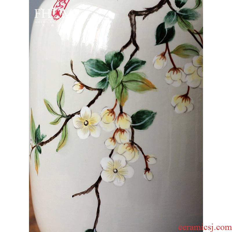 Ceramic vase furnishing articles embellish Chinese contracted home sitting room porch flower arranging flower implement large ins creative floral