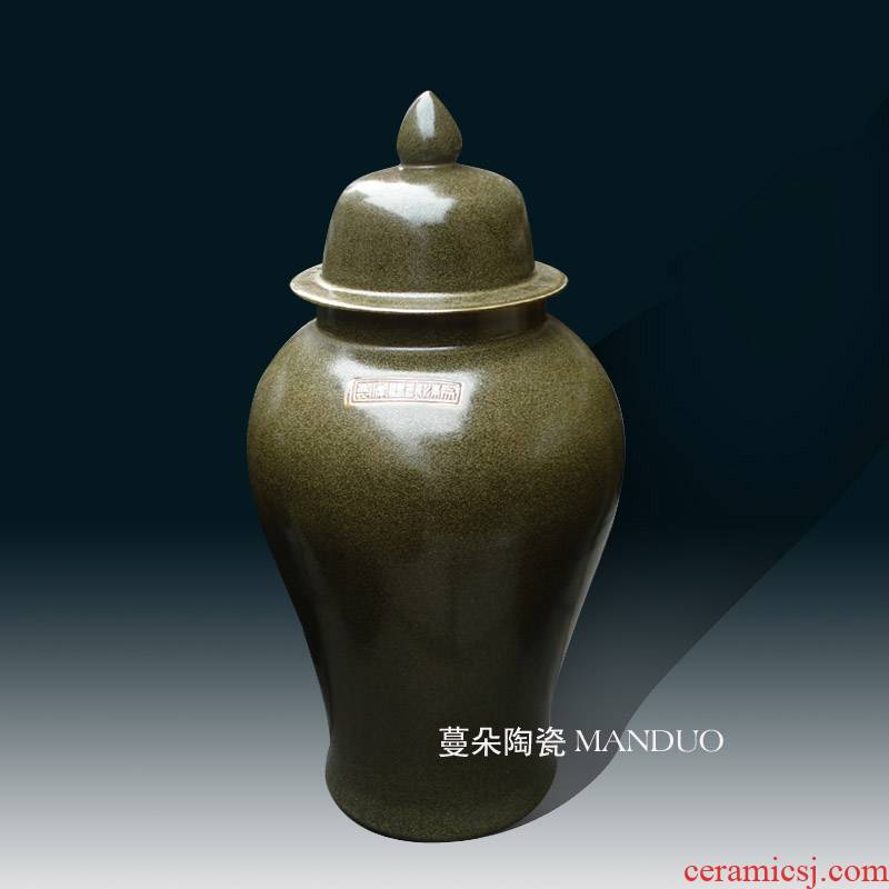 Jingdezhen tea at the end of the classical color general can display vase general classical ancient 60 cm high cover tank