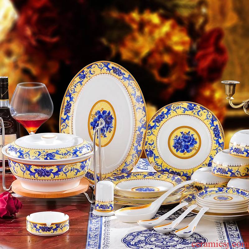 Red xin 56 skull jingdezhen porcelain tableware dishes suit plate run out of European - style ceramics dining utensils