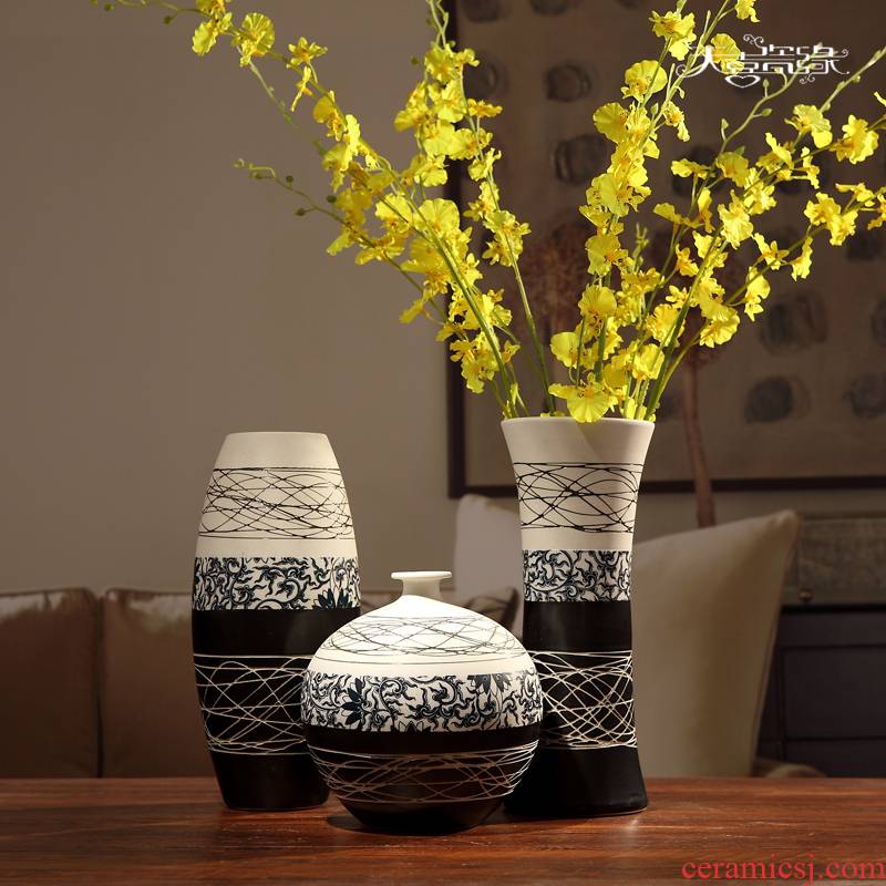 Jingdezhen ceramic vase furnishing articles I and contracted home sitting room adornment flower arrangement is lucky bamboo hydroponic porcelain
