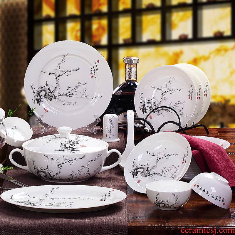 Red xin master design 56 skull porcelain tableware suit dish dish jingdezhen ceramic tableware bowl dish