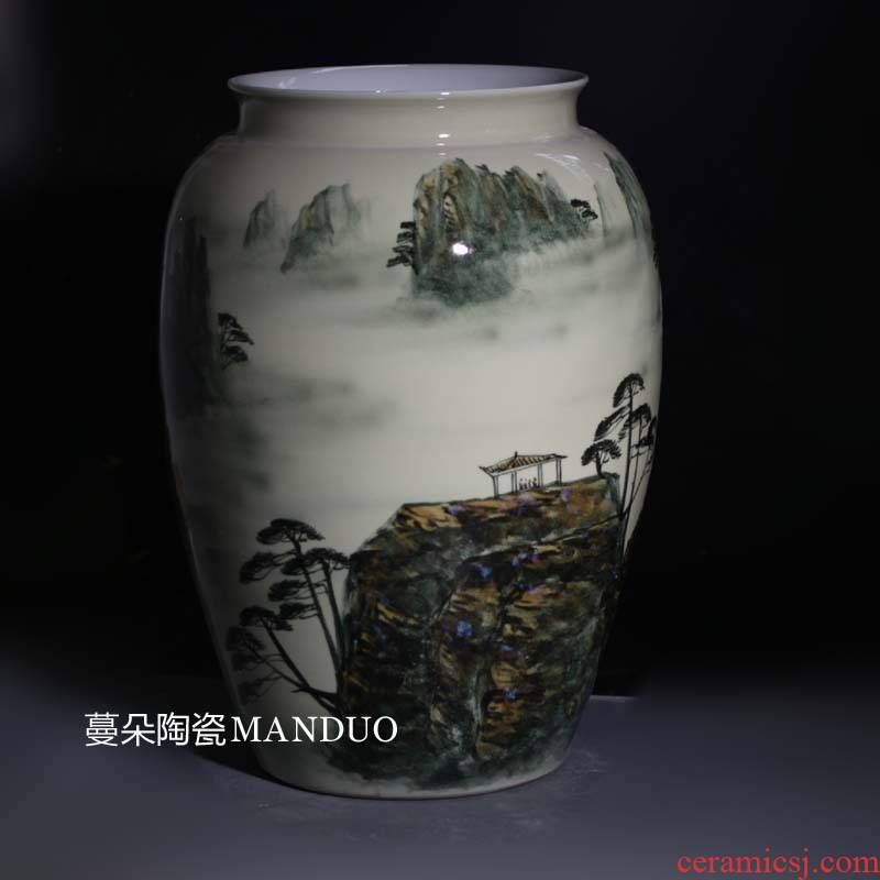 Jingdezhen hand - made huangshan mountain scenery idea gourd vases idea gourd can display porcelain vase vase 42-58 cm