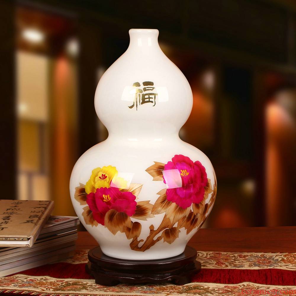Modern Chinese style is contracted, ceramics, high - grade straw peony vases, fashion household handicraft furnishing articles