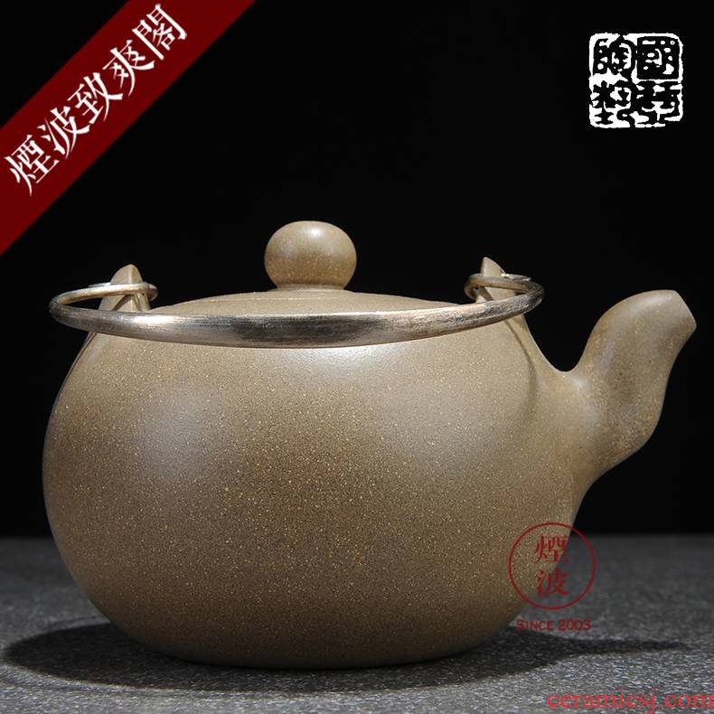 Made those yixing it Fang Guoqin checking old mud a single bead girder teapot 340 ml