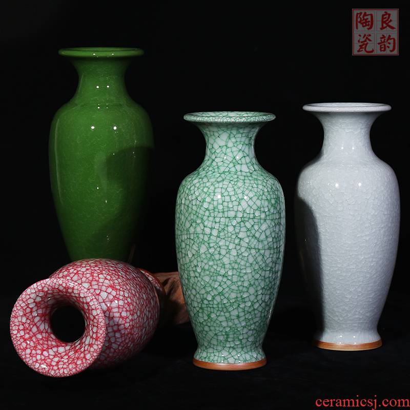 Insert jingdezhen ceramics vase open the slice archaize of jun porcelain vases, modern home sitting room adornment is contracted furnishing articles