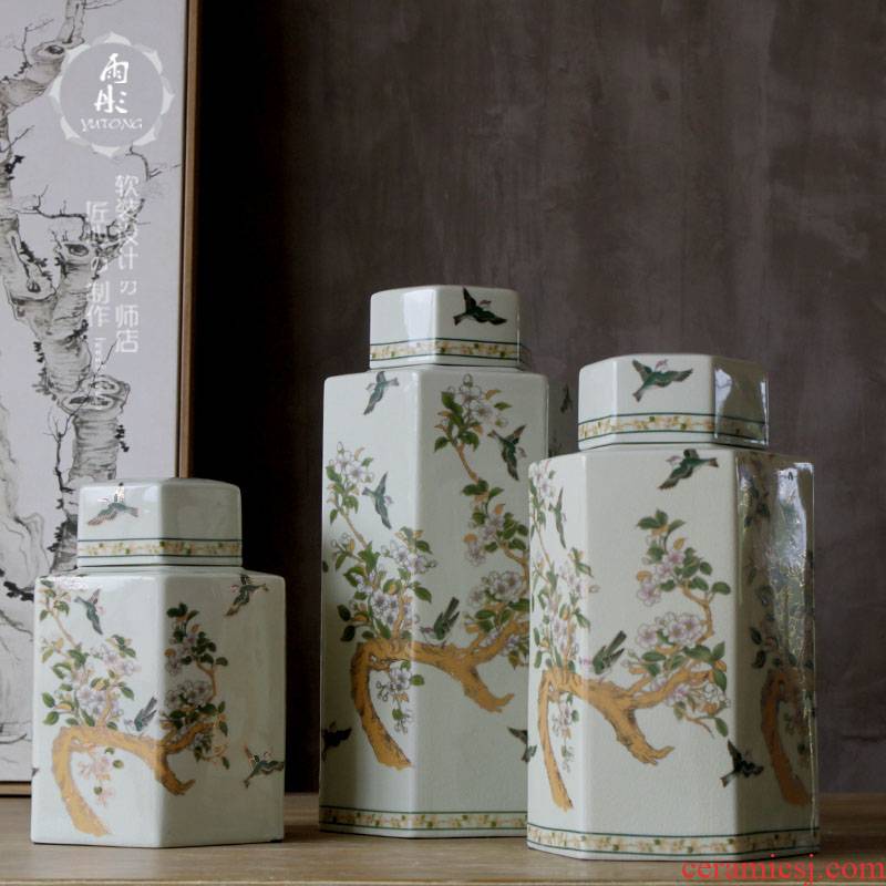 Rain tong home | painting of flowers and ancient pottery and porcelain of jingdezhen ceramic and ceramic pot branches furnishing articles to calving process