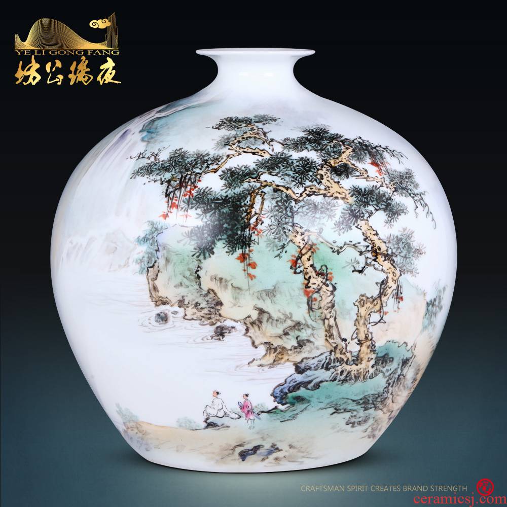 Jingdezhen ceramics furnishing articles hand - made scenery surd vase Chinese style household living room TV cabinet decoration decoration