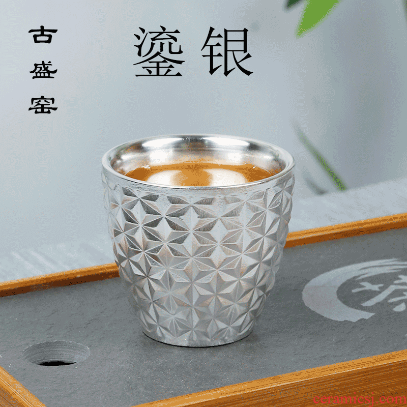 Ancient up new silver tea light cup kung fu personal single cup sample tea cup coppering. As silver ceramic masters cup bowl