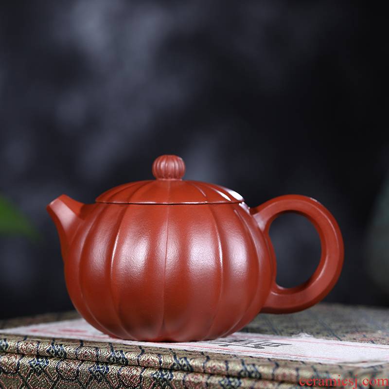 Yixing it undressed ore dahongpao manual jin ling ling flower beauty pot stripe teapot 260 ml