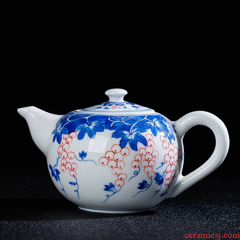 Single pot of jingdezhen ceramic teapot kung fu tea set white porcelain tea little teapot