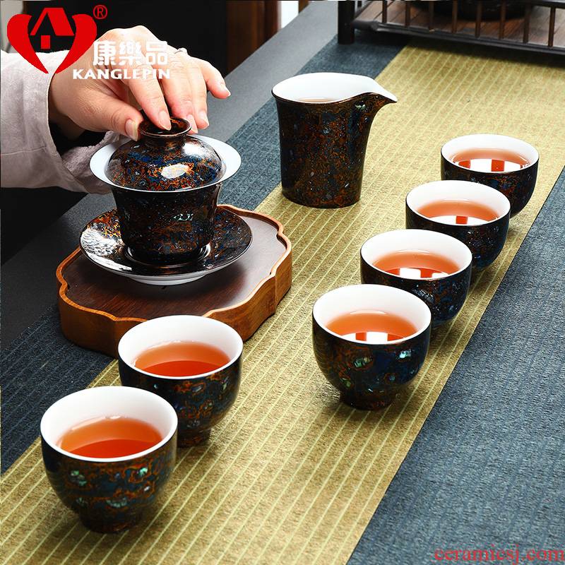Recreation quality lacquer tea sets Chinese lacquer gifts of a complete set of tea sets bright stars dehua white porcelain tea set
