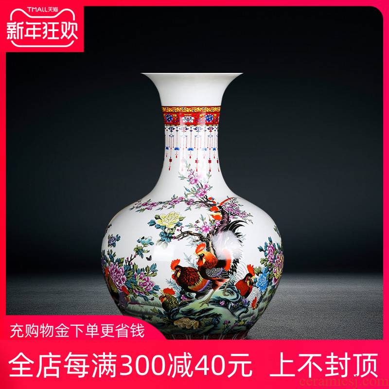 Jingdezhen ceramics seven male for the spring home of large vases, flower arranging, the sitting room porch rooster furnishing articles ornaments