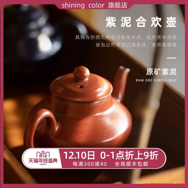 Lam, pine hall undressed ore request of purple clay pot clay high temperature color glaze little teapot jingdezhen kung fu in use the teapot