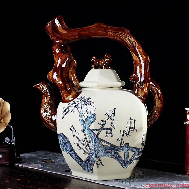 Large teapot manual furnishing articles of jingdezhen ceramics creative archaize sitting room ark, landing crafts ornament