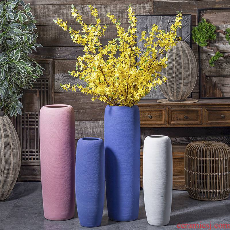 Morandi jingdezhen ceramic vase landing large Nordic dried flower arranging flowers decorative furnishing articles I and contracted sitting room