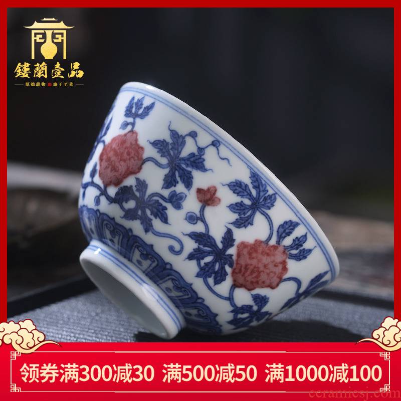 Jingdezhen ceramic hand - made maintain all blue youligong landscape master cup kung fu tea set single cups of tea cups