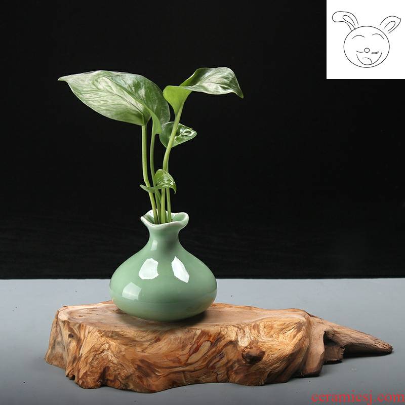 Celadon new furnishing articles contracted sitting room flower implement hydroponic flower flower porcelain home decoration of Chinese style restoring ancient ways