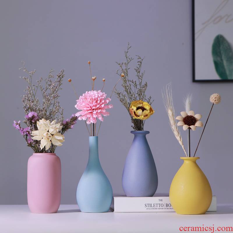 Ceramic flower implement Nordic ins floret bottle furnishing articles desktop dry flower arranging flowers decorate the sitting room is contracted Europe type TV ark
