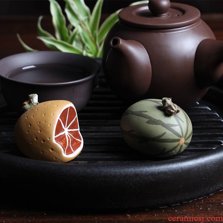 Ya xin company hall yixing it move play creative hand - made tea to tea pet furnishing articles watermelon water frog