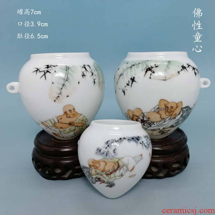 Buddha childishness heart blackbird cylinder jingdezhen ceramic bird seed pot cup bird appliance thrush cage accessories