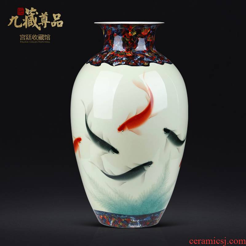 The Master of jingdezhen ceramics hand - made goldfish vase Chinese style living room TV ark, flower arranging decoration as furnishing articles