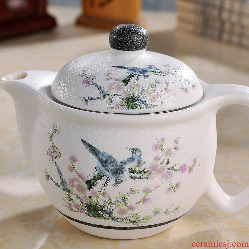 Poly real scene of jingdezhen ceramic household kung fu tea set tea with water filter tea set small blue and white porcelain