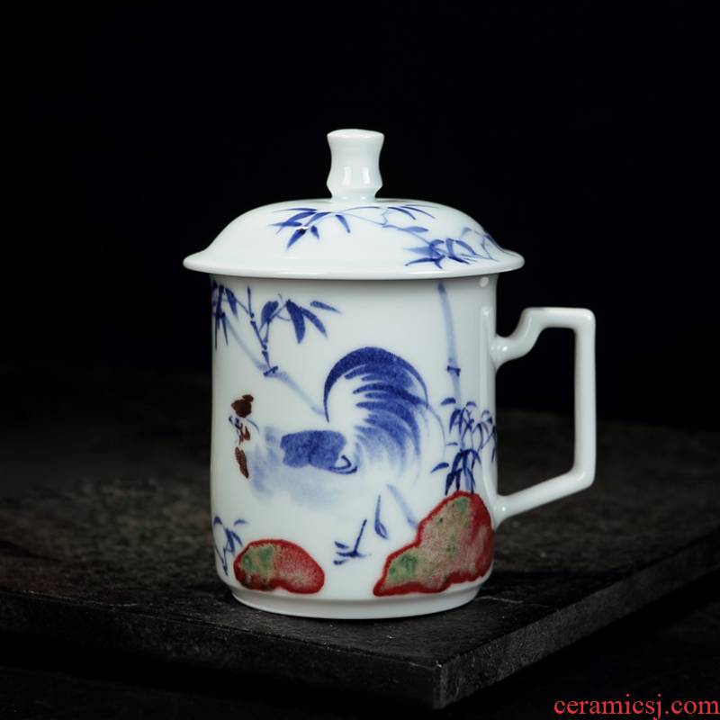 Qiao mu office cup of jingdezhen ceramic cups large individual household hand - made porcelain cup cup suits for