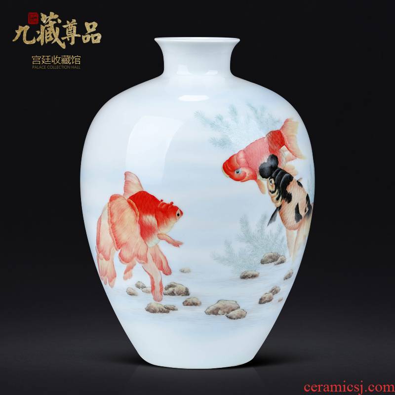 Chinese hand - made gold vase furnishing articles of jingdezhen ceramics sitting room porch TV ark, flower decorations