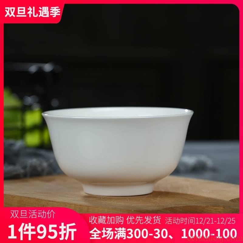 Pure white ipads China rice bowls contracted ceramic bowl porringer rainbow such as bowl home eat bread and butter of jingdezhen tableware bowls