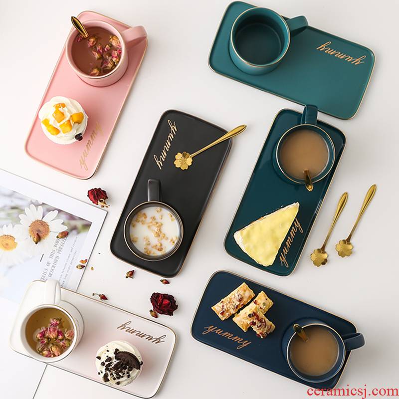 Japanese ceramics breakfast cup plate tableware suit household milk coffee cups and saucers snack cake plate of afternoon tea tea set