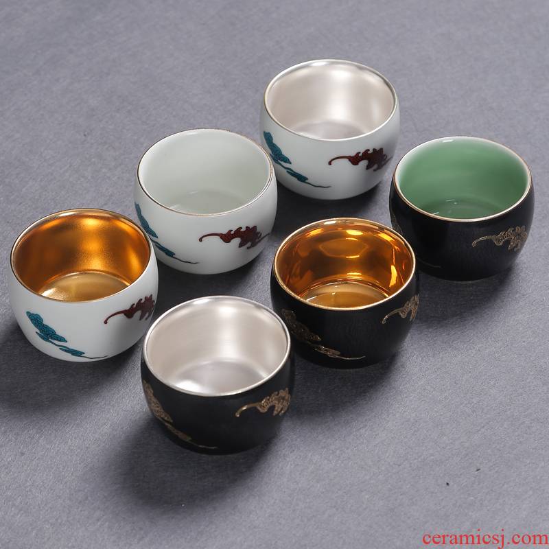 Restore ancient ways small kung fu tea tea tea cup, master cup ceramics single cup sample tea cup a single large household paint