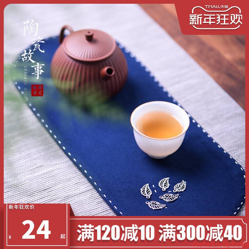 Ceramic story thickening of pure cotton and linen cloth art is small tea towel kung fu tea table accessories zen tea pot cup mat absorbent cloth