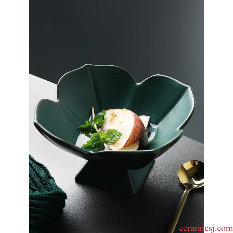 Half room Japanese coarse pottery tea tray petals high light, the mini afternoon tea snacks side dishes dessert bowl